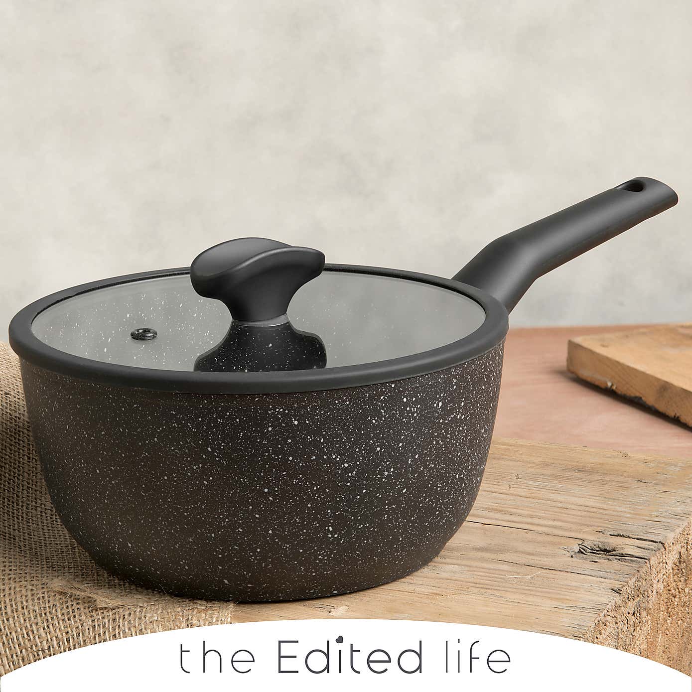 Dunelm Non-Stick Recycled Aluminium Saucepan, 20cm