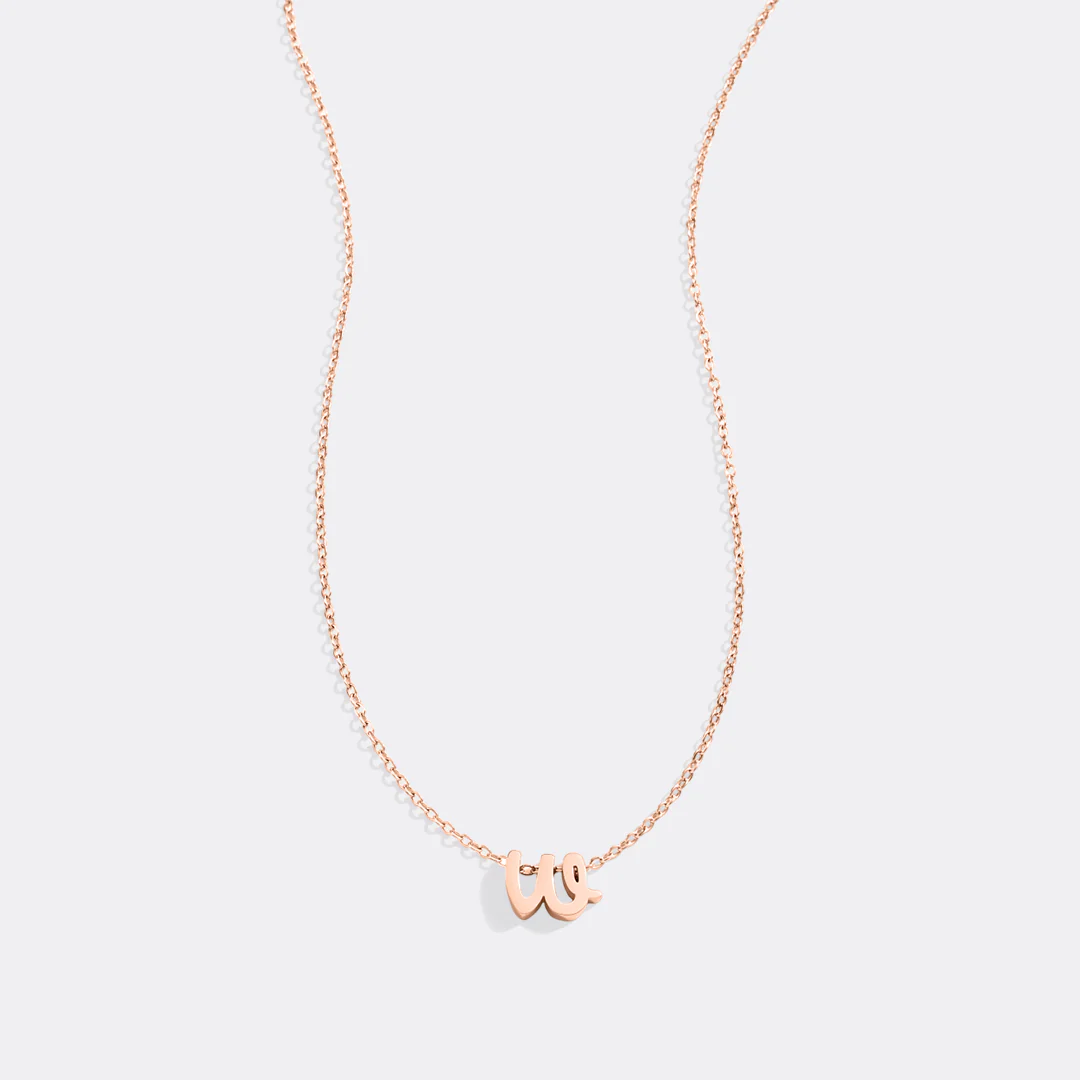Tiny Script Initial Necklace