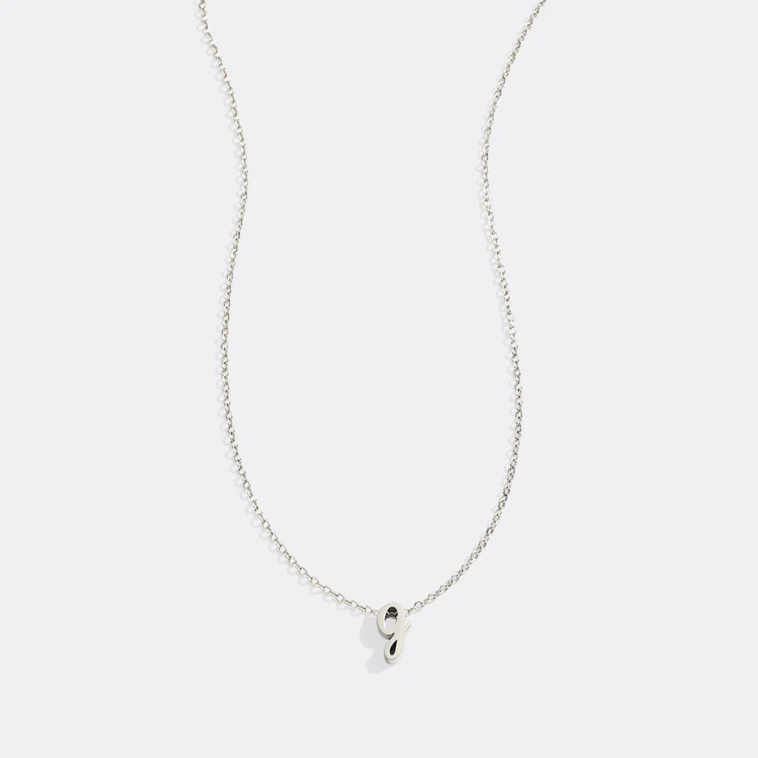 Tiny Script Initial Necklace