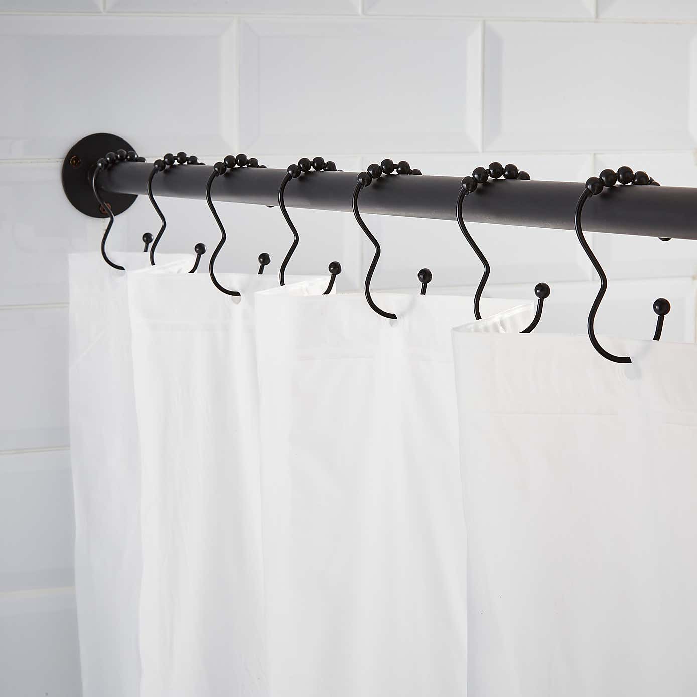 Pack of 12 3-Shaped Shower Curtain Rings