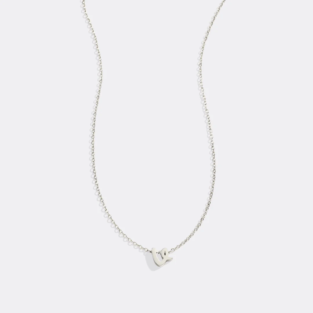 Tiny Script Initial Necklace