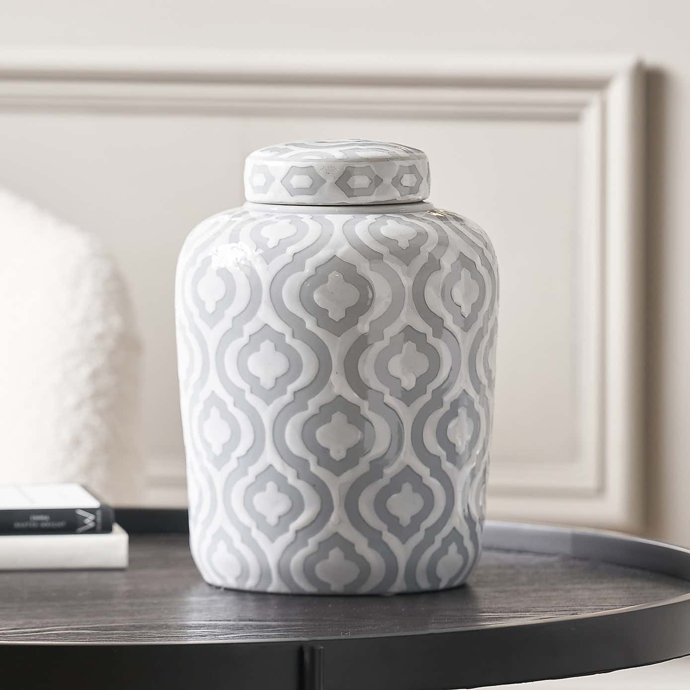 Celia Pattern Ceramic Ginger Jar