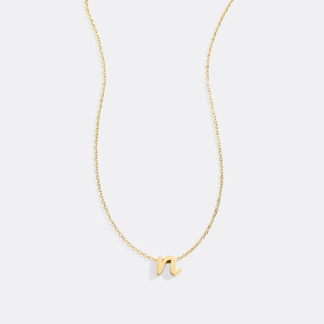 Tiny Script Initial Necklace