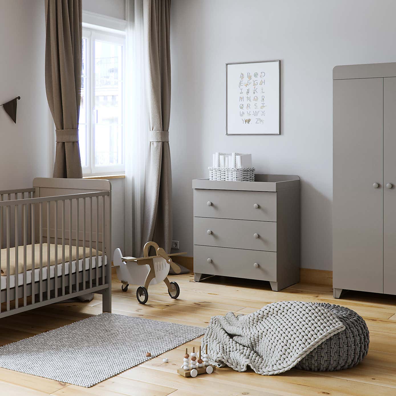 Little Acorns Classic 3 Piece Nursery Furniture Set