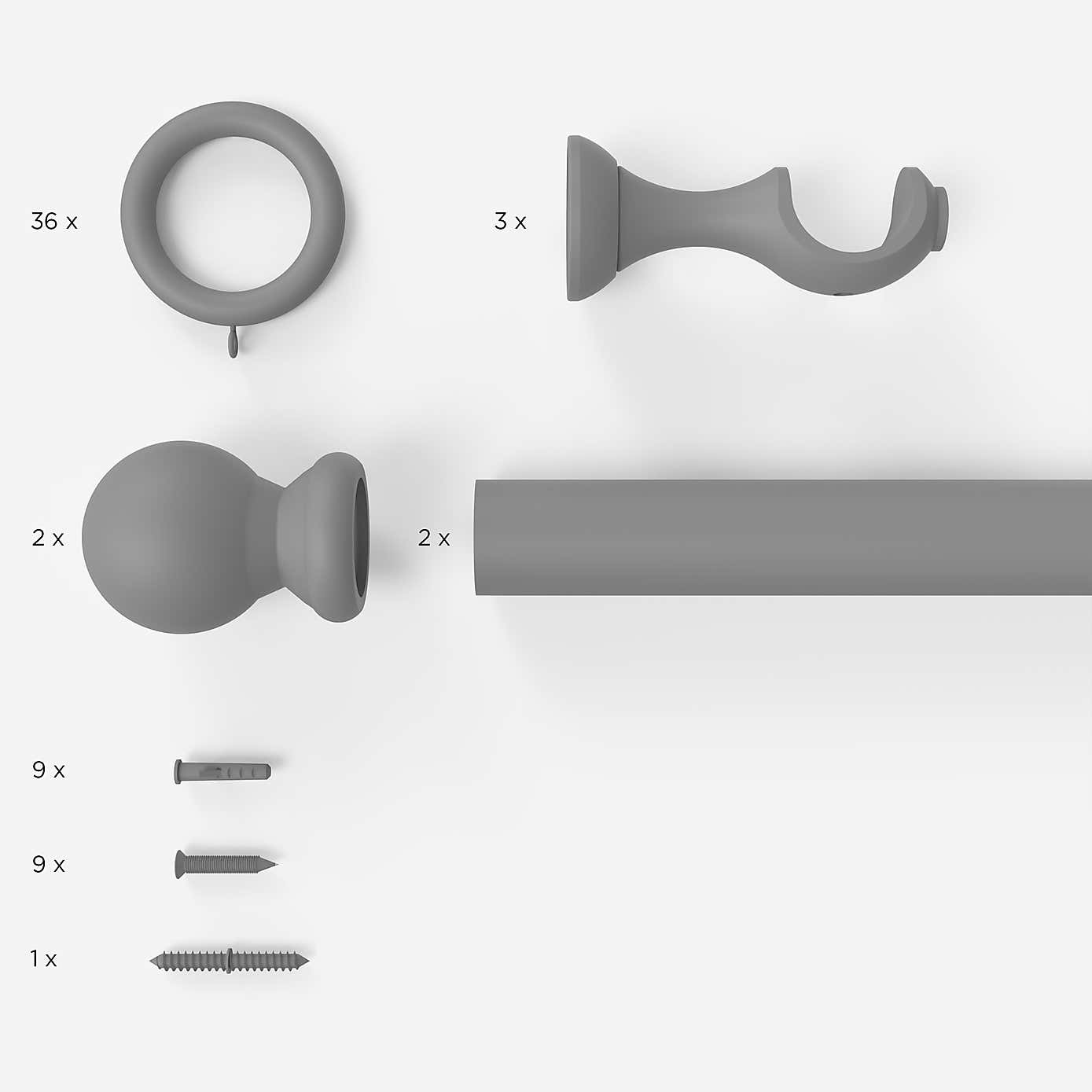 Universal 35mm Wooden Curtain Pole