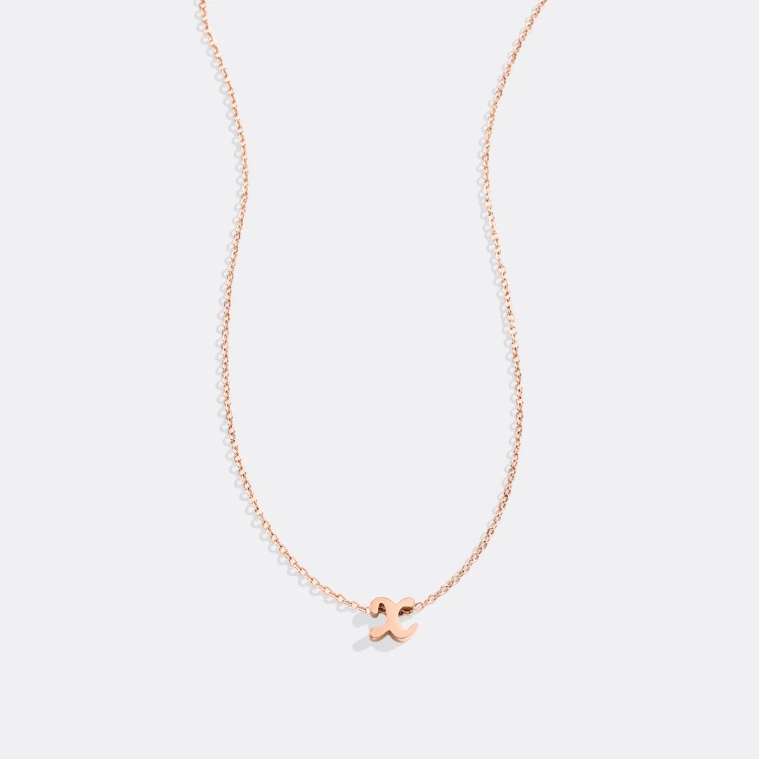 Tiny Script Initial Necklace