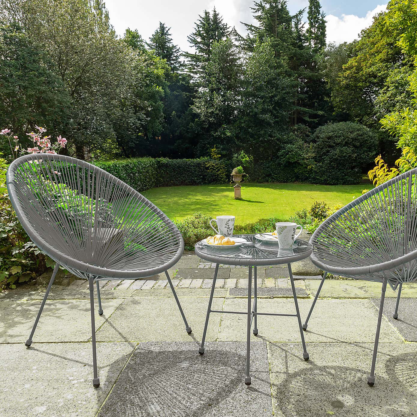 Monaco Grey Egg Chair Set