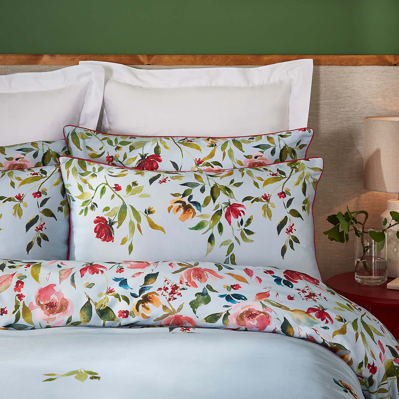 Dorma Modern Romance Vintage Blue 100% Cotton Duvet Cover & Pillowcase Set