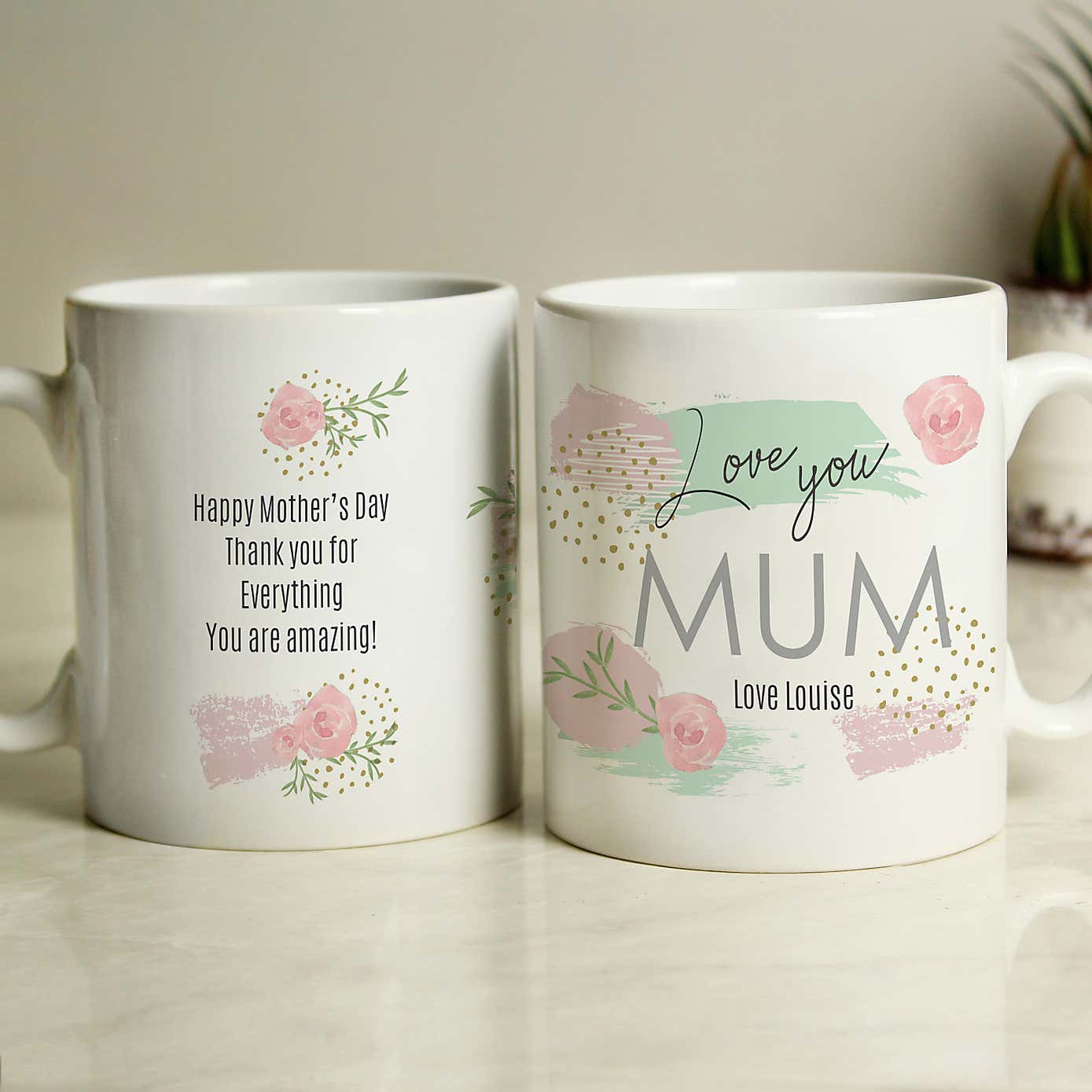 Personalised Abstract Rose Mug