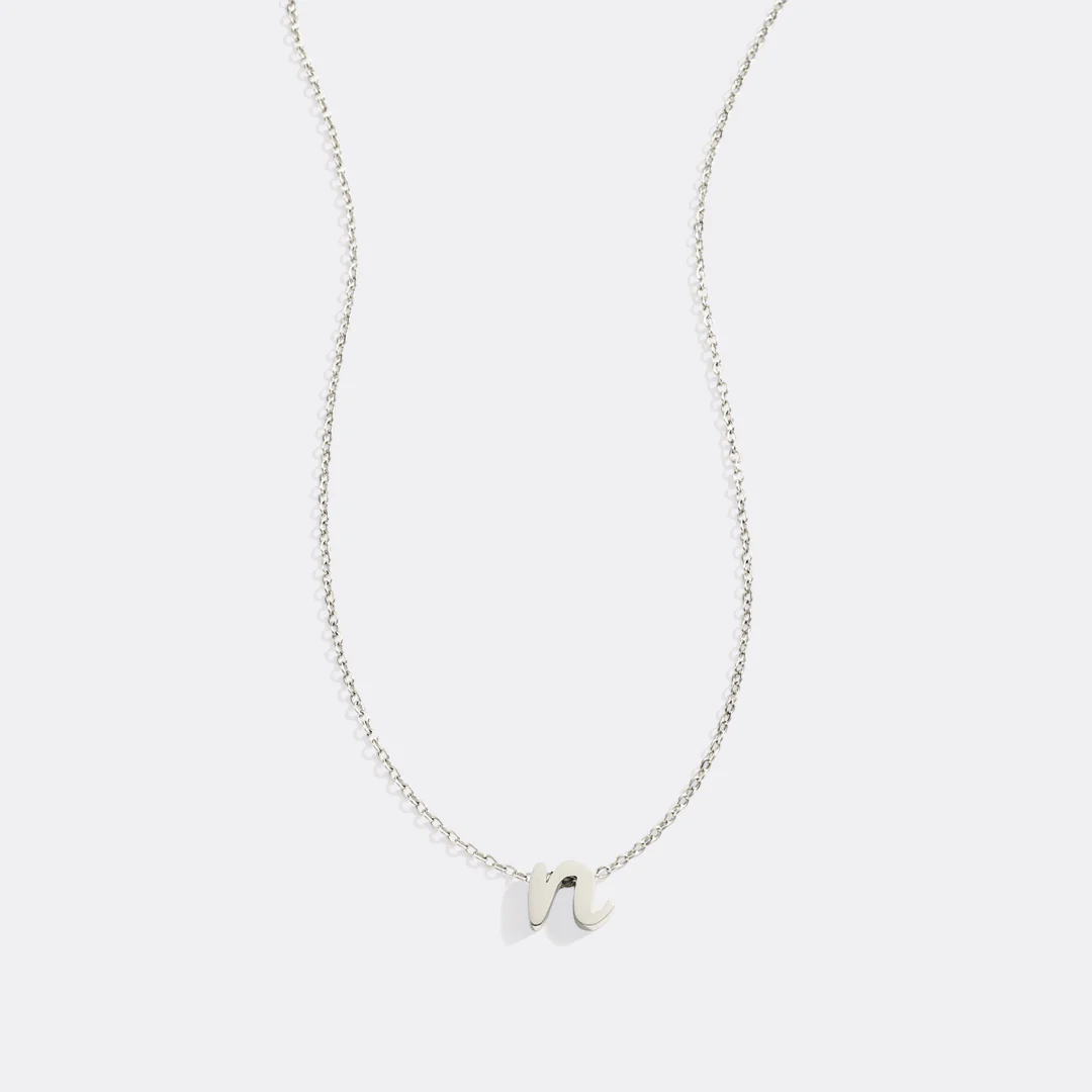 Tiny Script Initial Necklace