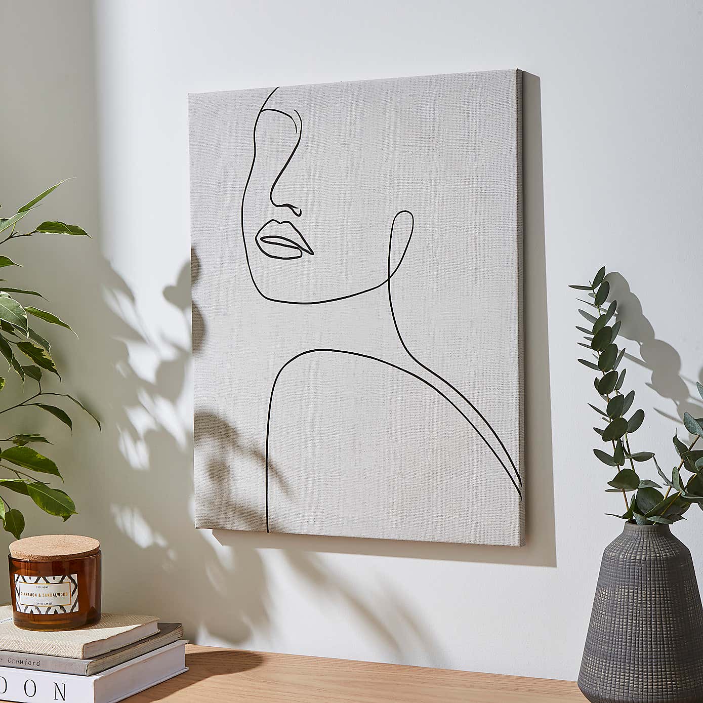Face Line Drawing Canvas 40x50cm