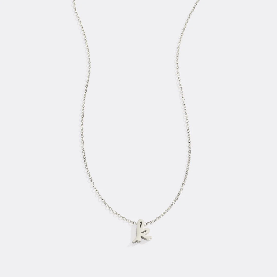 Tiny Script Initial Necklace