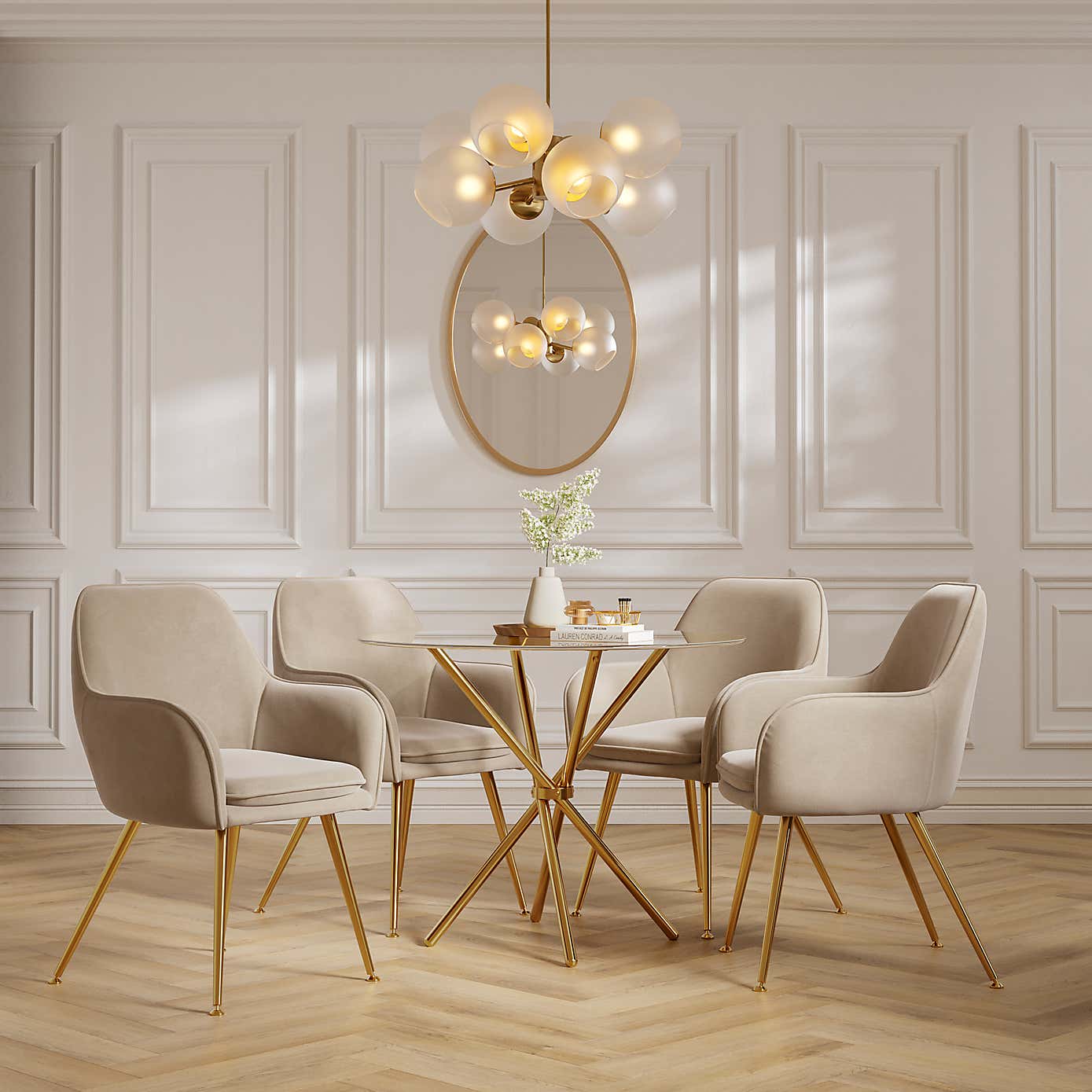 Casa Glass Top Dining Tble