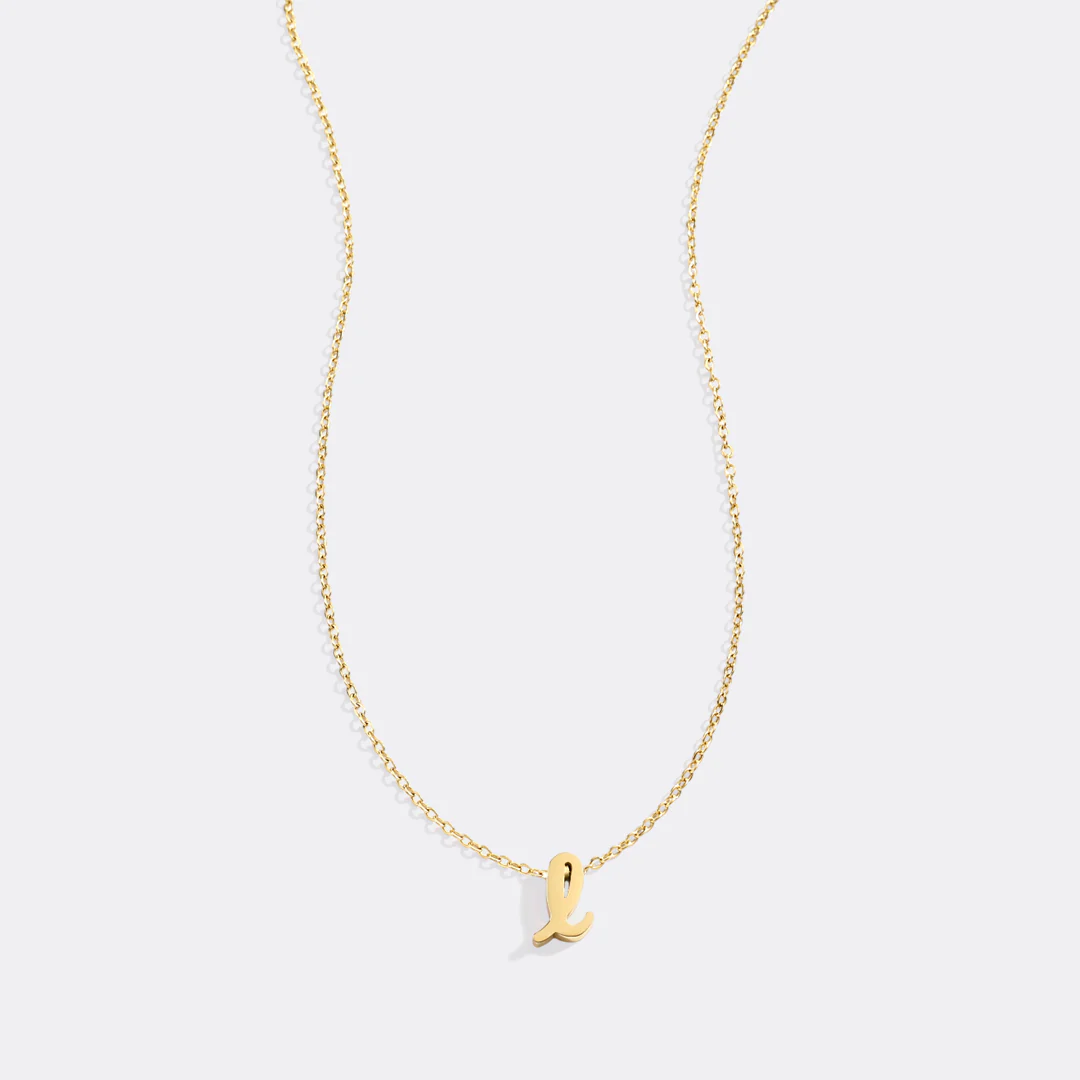 Tiny Script Initial Necklace