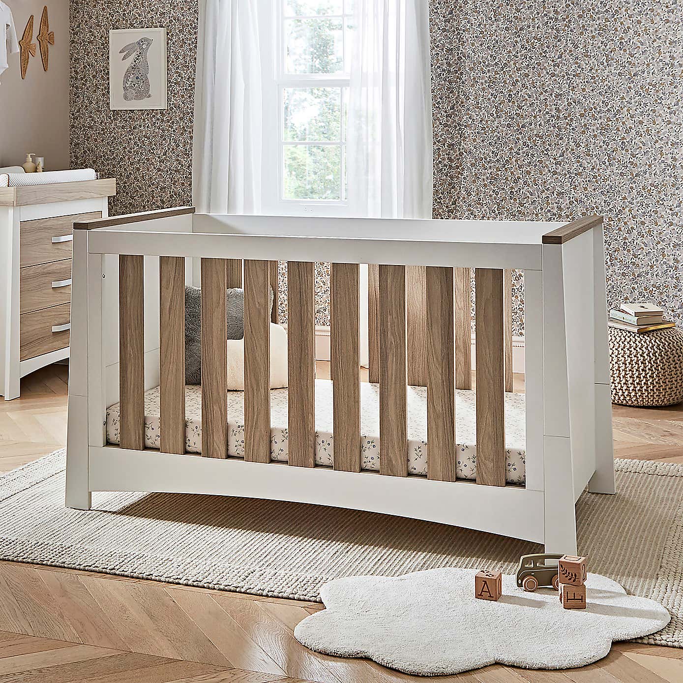 CuddleCo Ada 3 Piece Nursery Furniture Set, White Ash