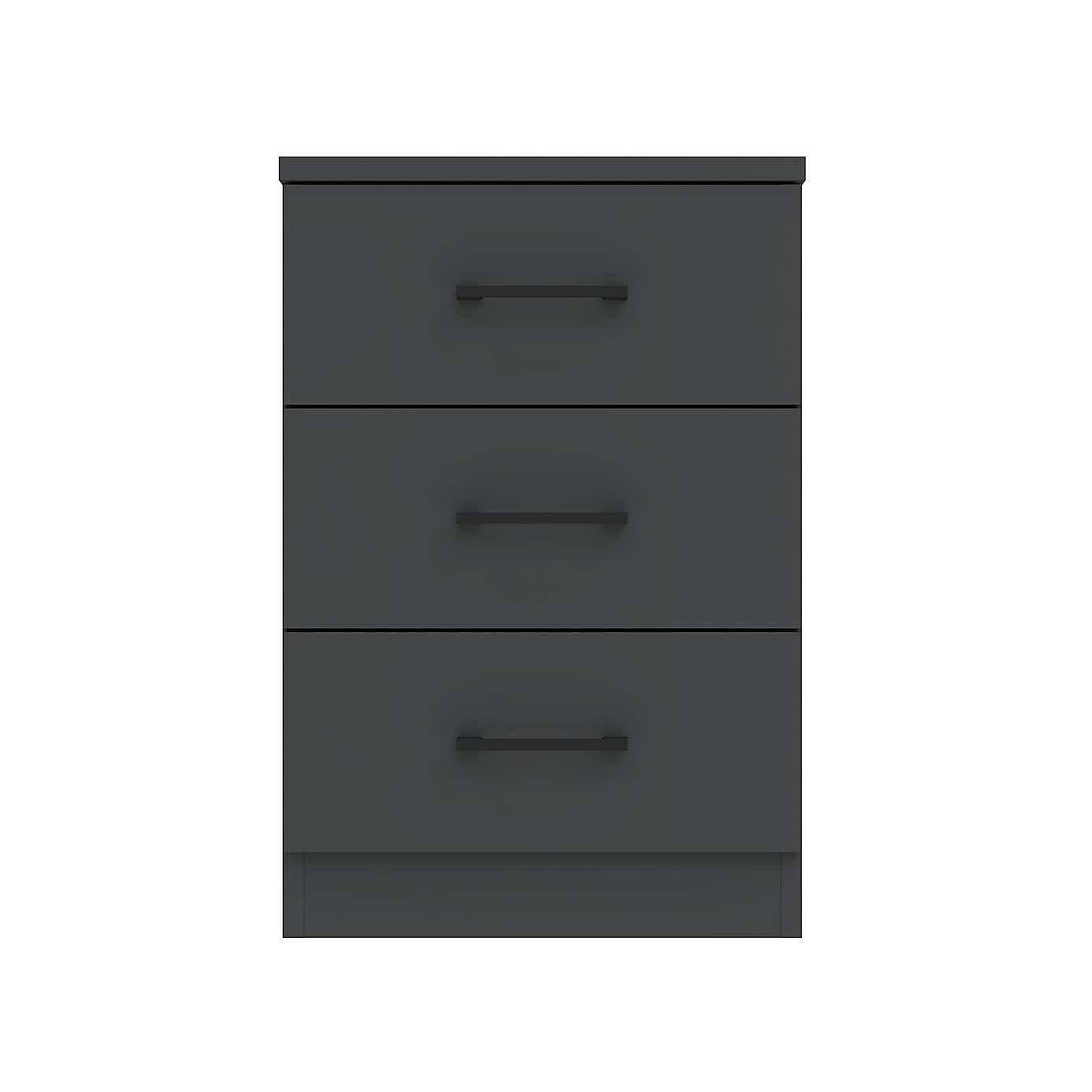 Foster 3 Drawer Bedside Table