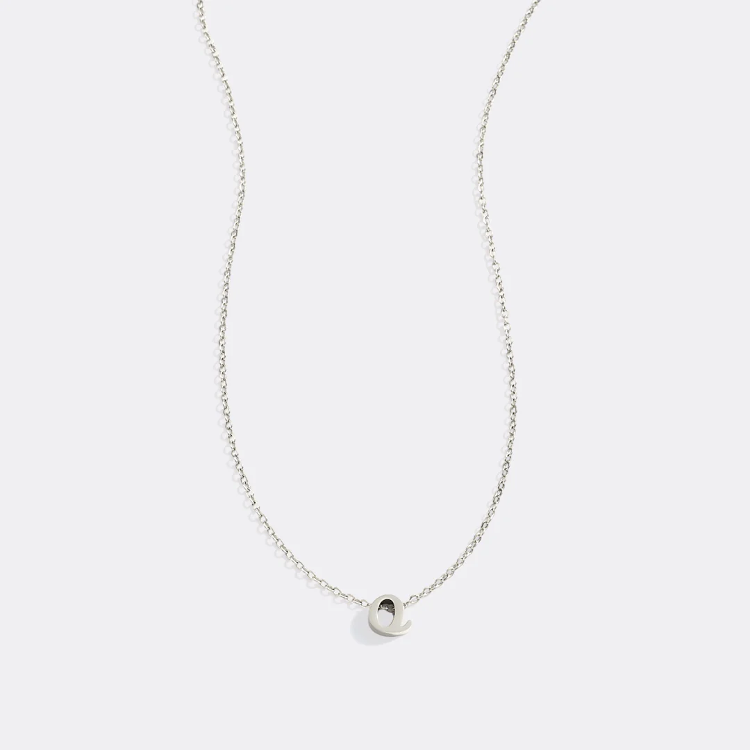 Tiny Script Initial Necklace