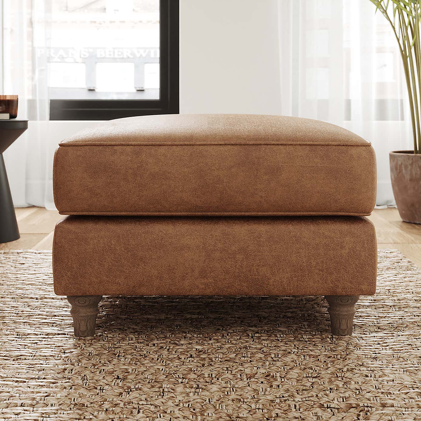 Flori Arizona Footstool, Faux Leather