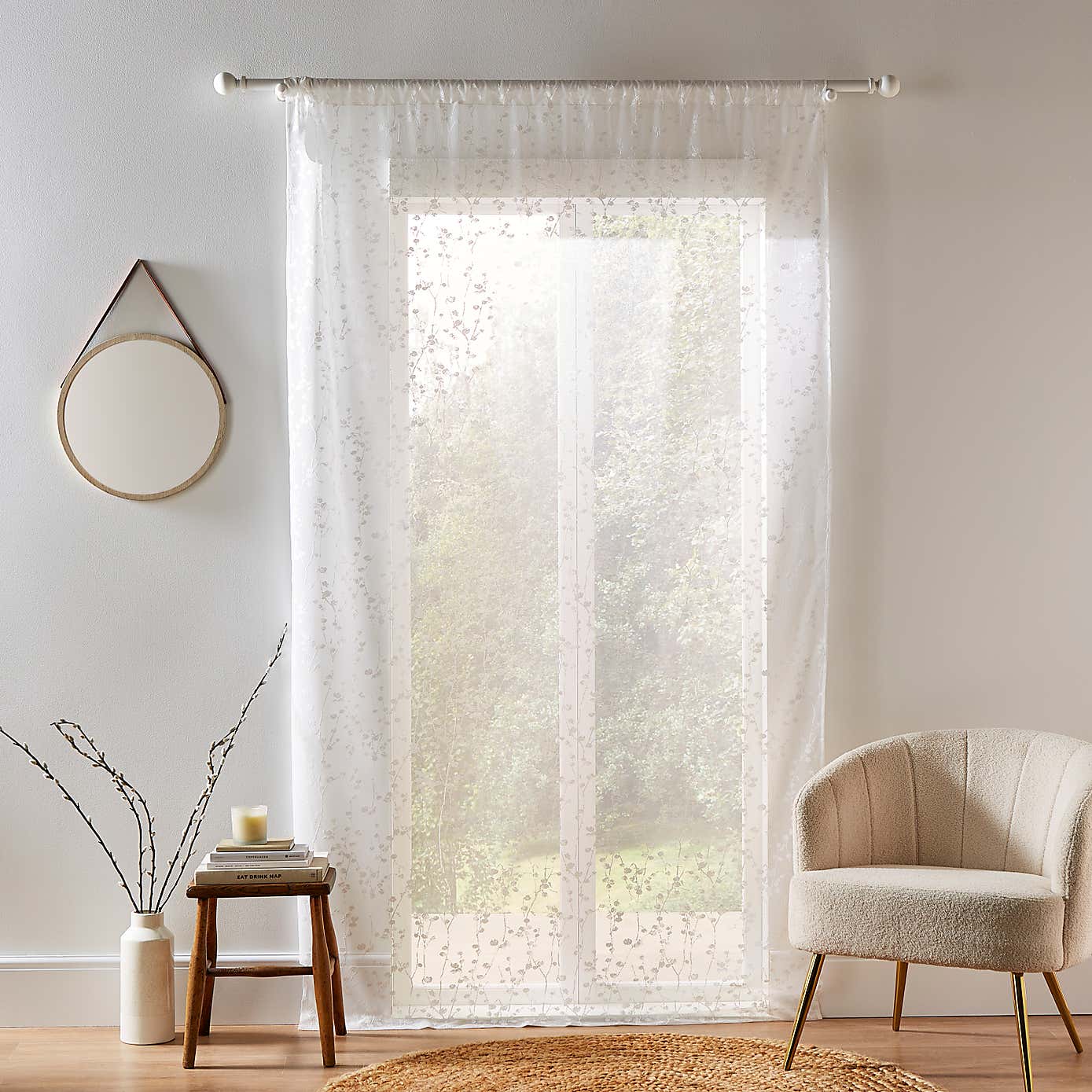 Pussy Willow Slot Top Single Voile Panel