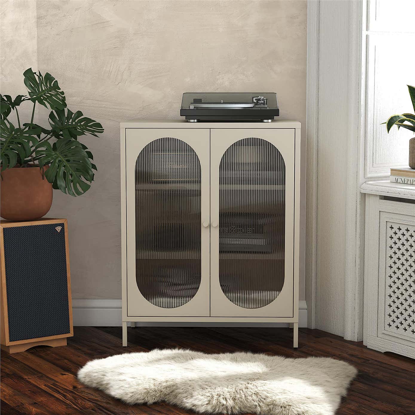 Luna Small Fluted Sideboard, Glass