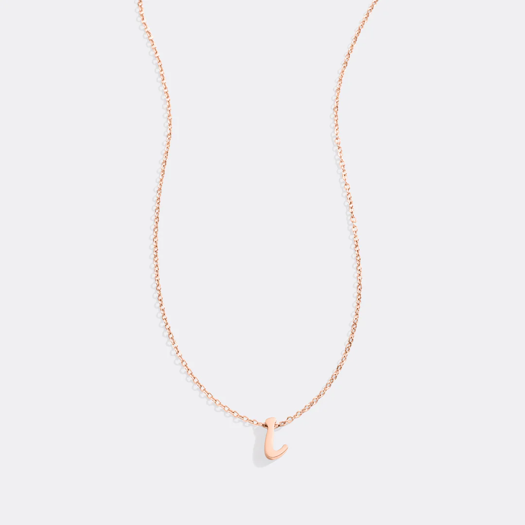 Tiny Script Initial Necklace