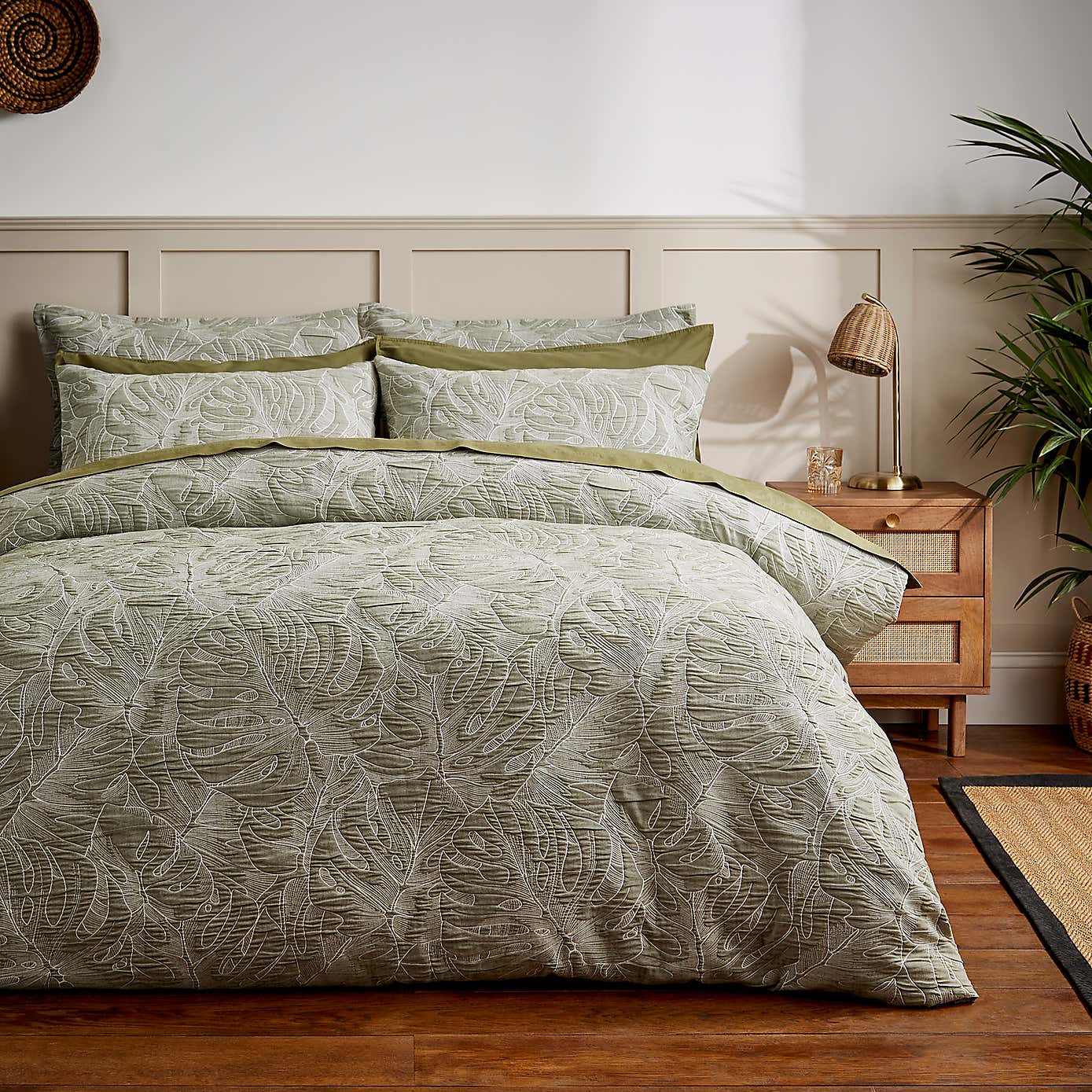 Jaden Palm Olive Oxford Pillowcase
