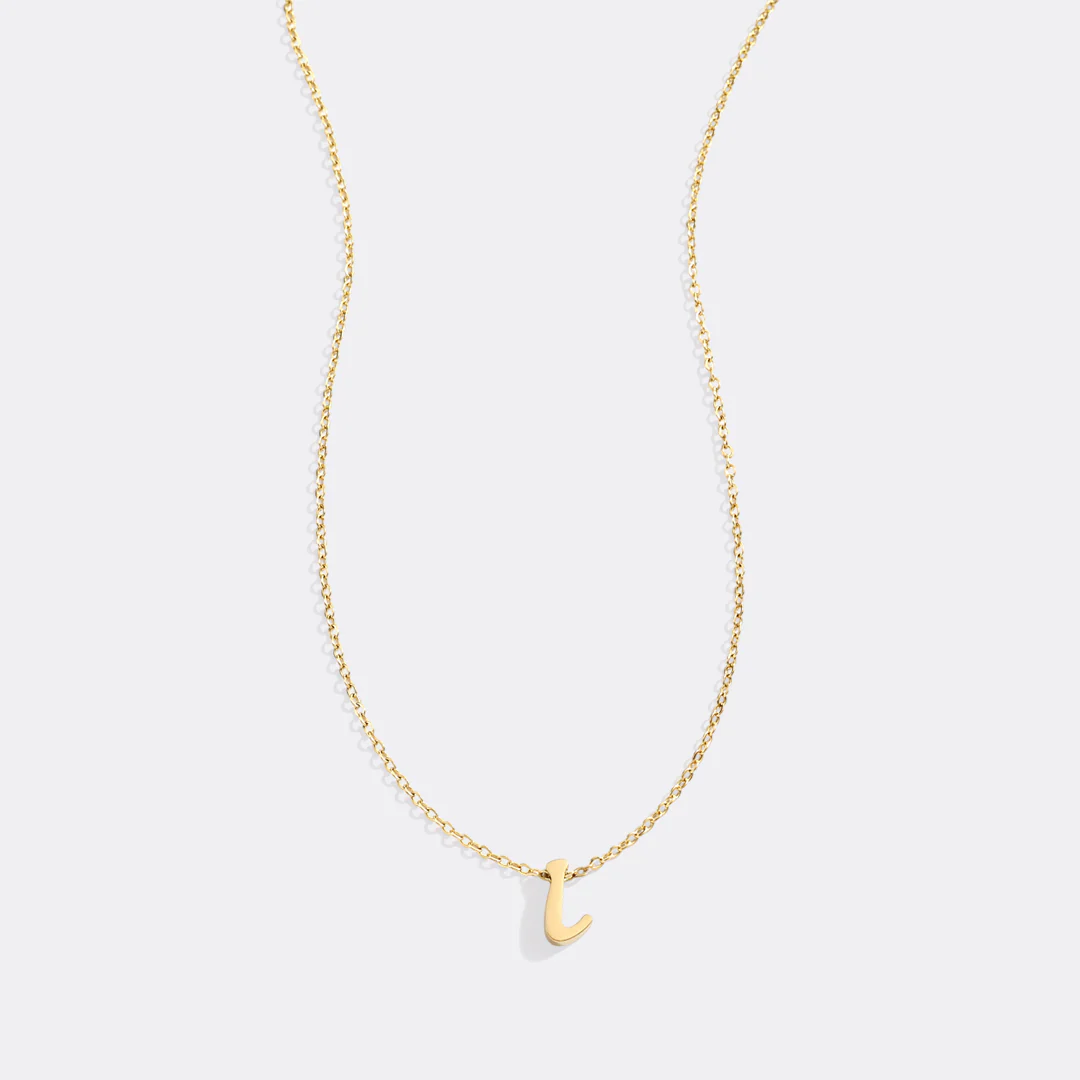 Tiny Script Initial Necklace