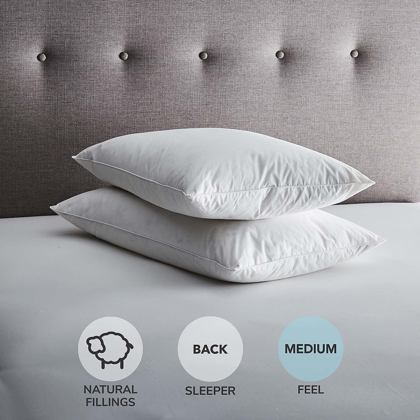 Fogarty Duck Feather and Down Medium-Support Pillow Pair