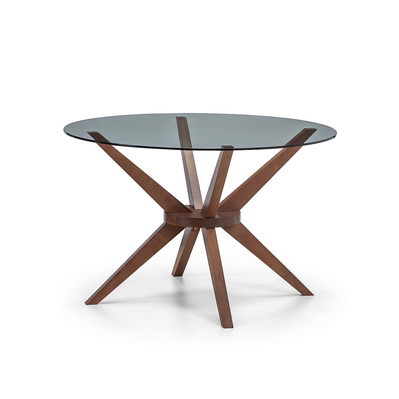 Chelsea Small Round Glass Dining Table with 4 Huxley Dining Chairs