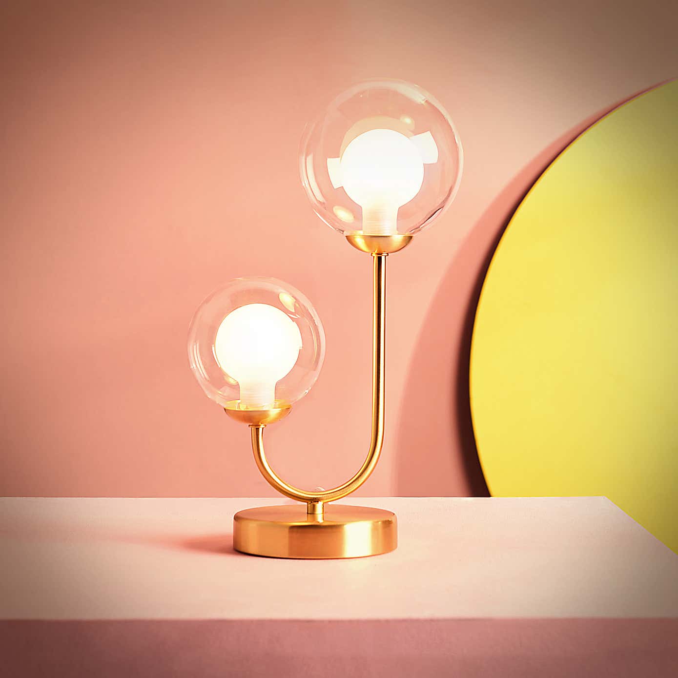 Eliza 2 Light Glass Table Lamp