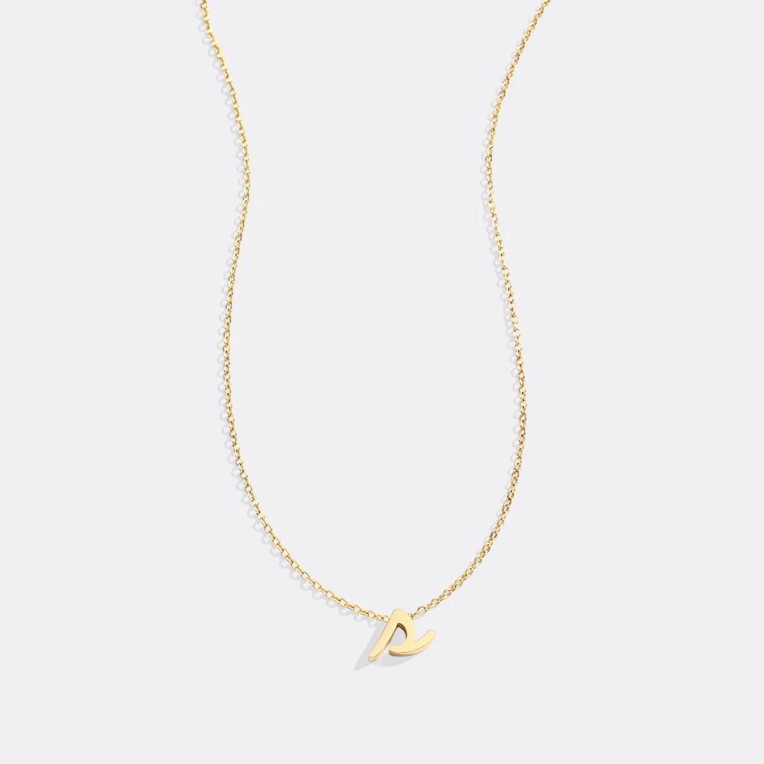Tiny Script Initial Necklace