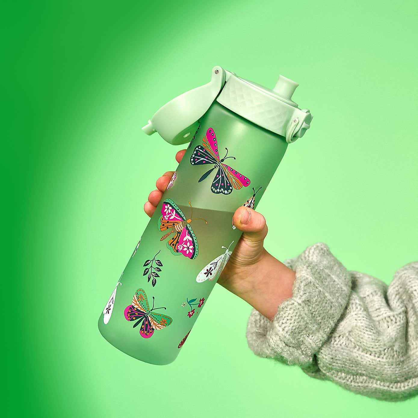 Ion8 Butterfly Leak Proof Slim Water Bottle, 500ml