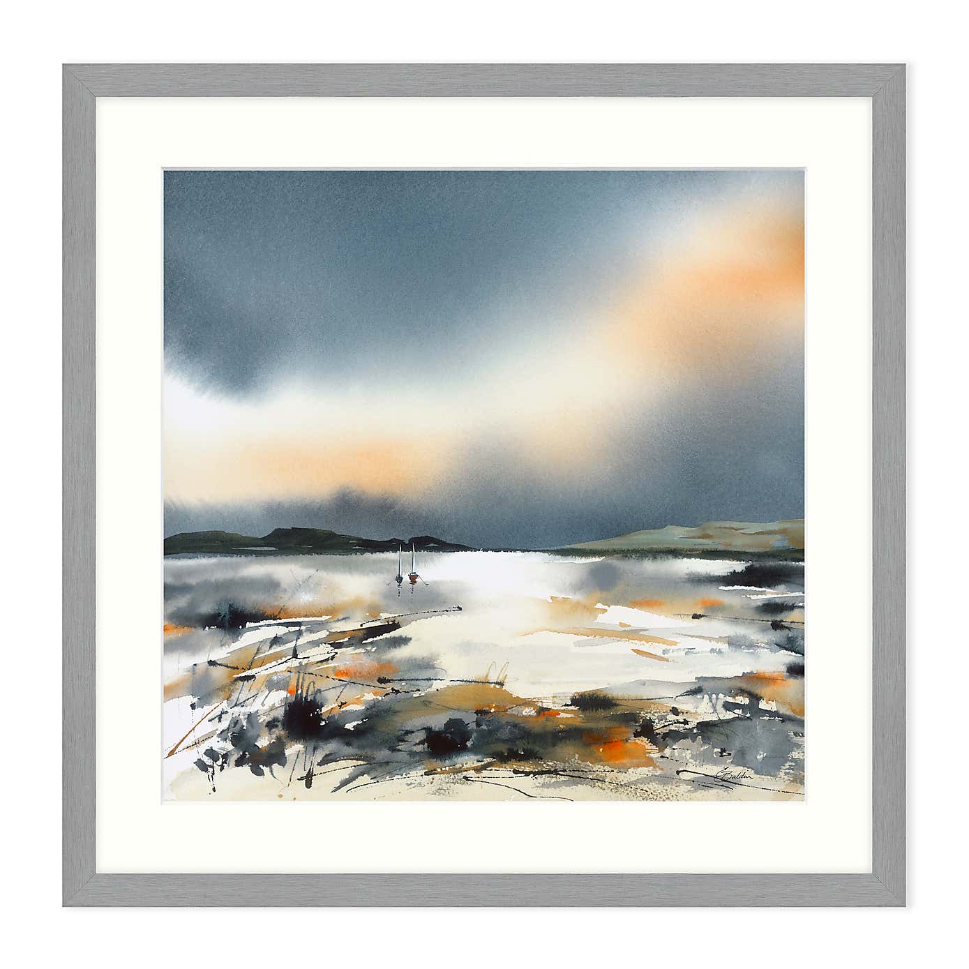 On the Water at Dusk Framed Print