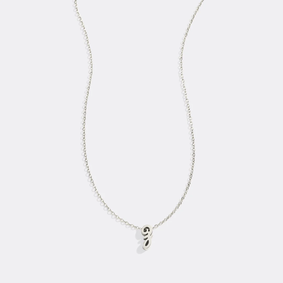 Tiny Script Initial Necklace