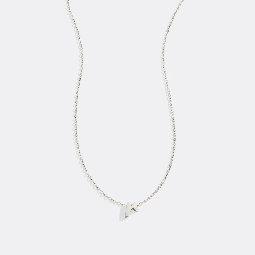 Tiny Script Initial Necklace