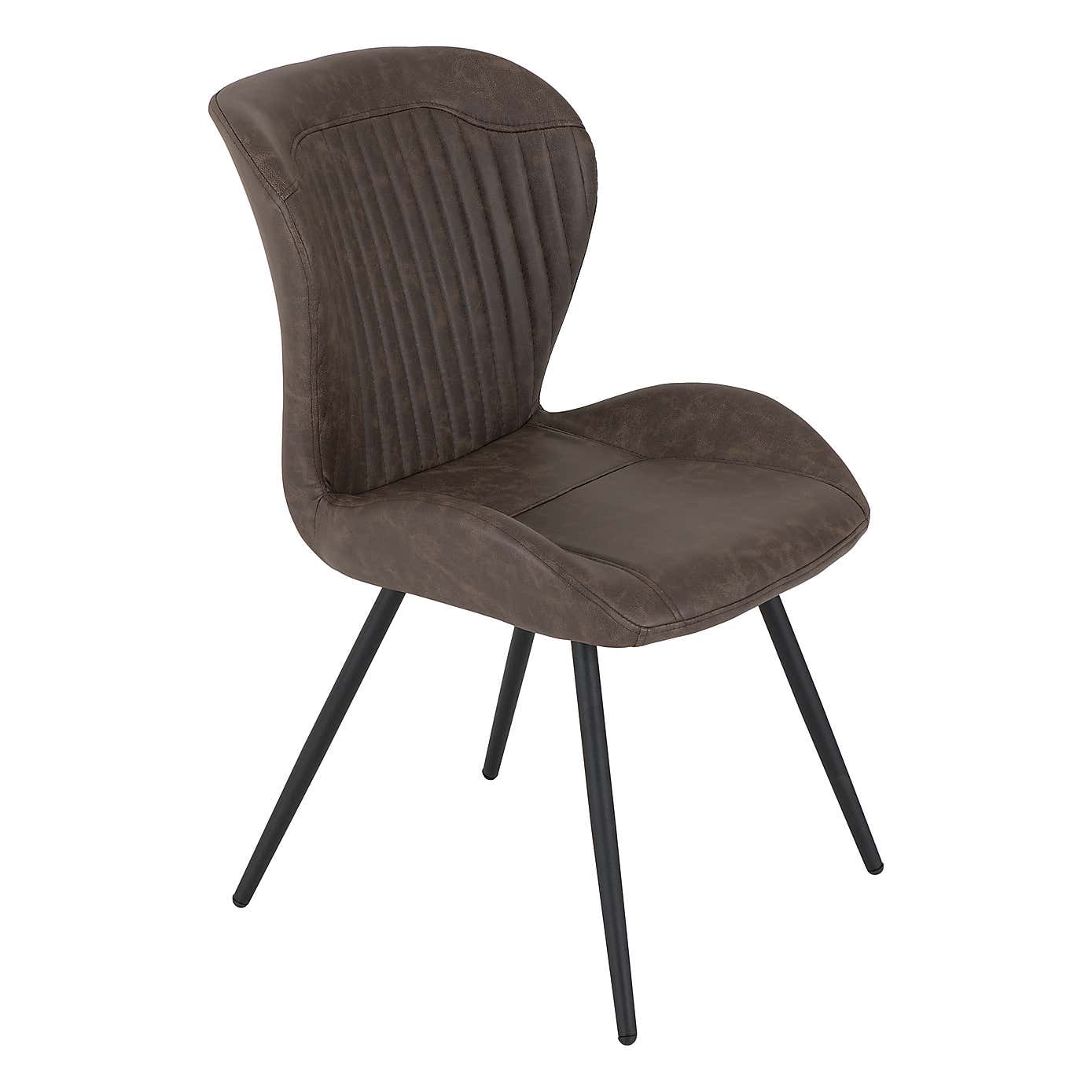 Quebec Set of 4 Dining Chairs Brown PU Leather
