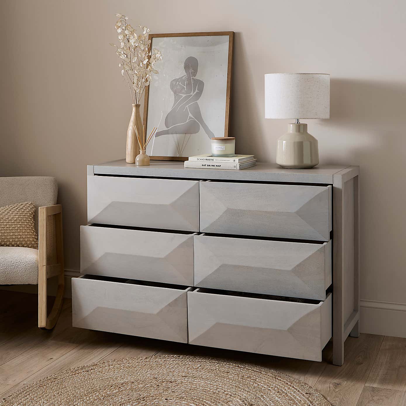 Watkins 6 Drawer Chest, Mango Wood