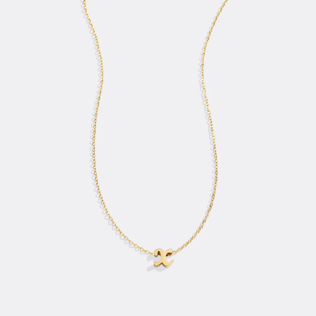 Tiny Script Initial Necklace