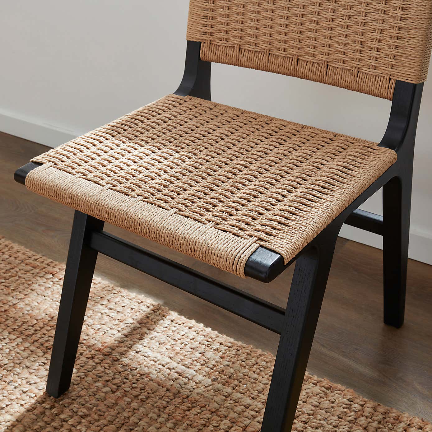 Karla Rectangular Extendable Dining Table with 4 Cordella Black Oak Dining Chairs
