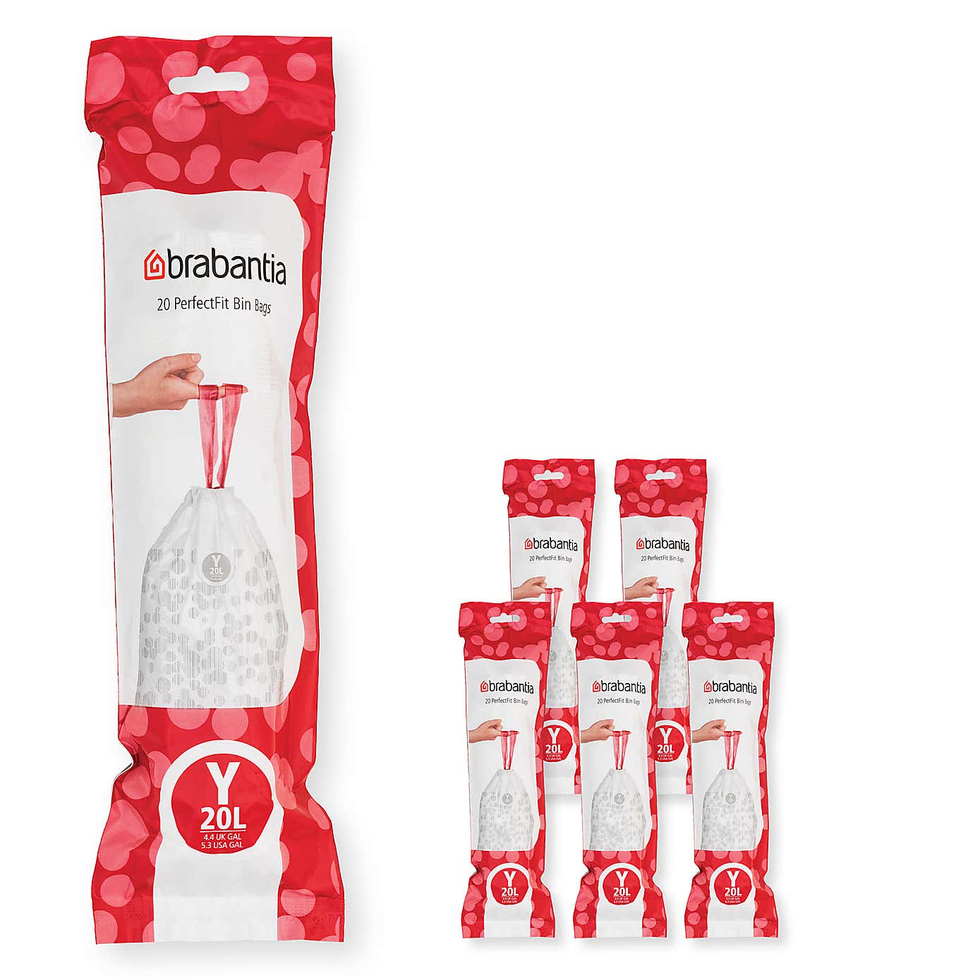 Brabantia Pack of 230 20L PerfectFit Code Y Bin Bags
