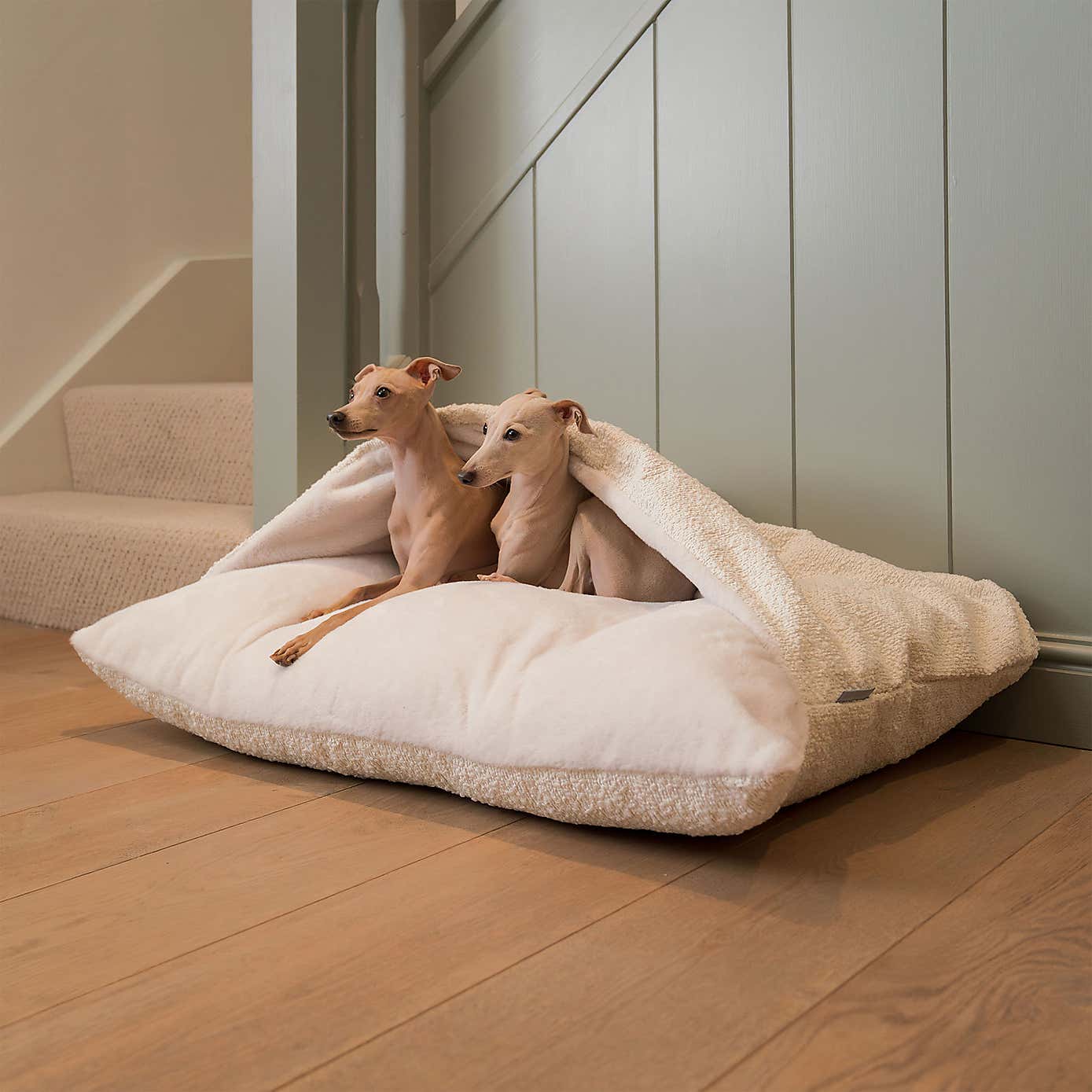Lords and Labradors Boucle Sleepy Burrow Dog Bed