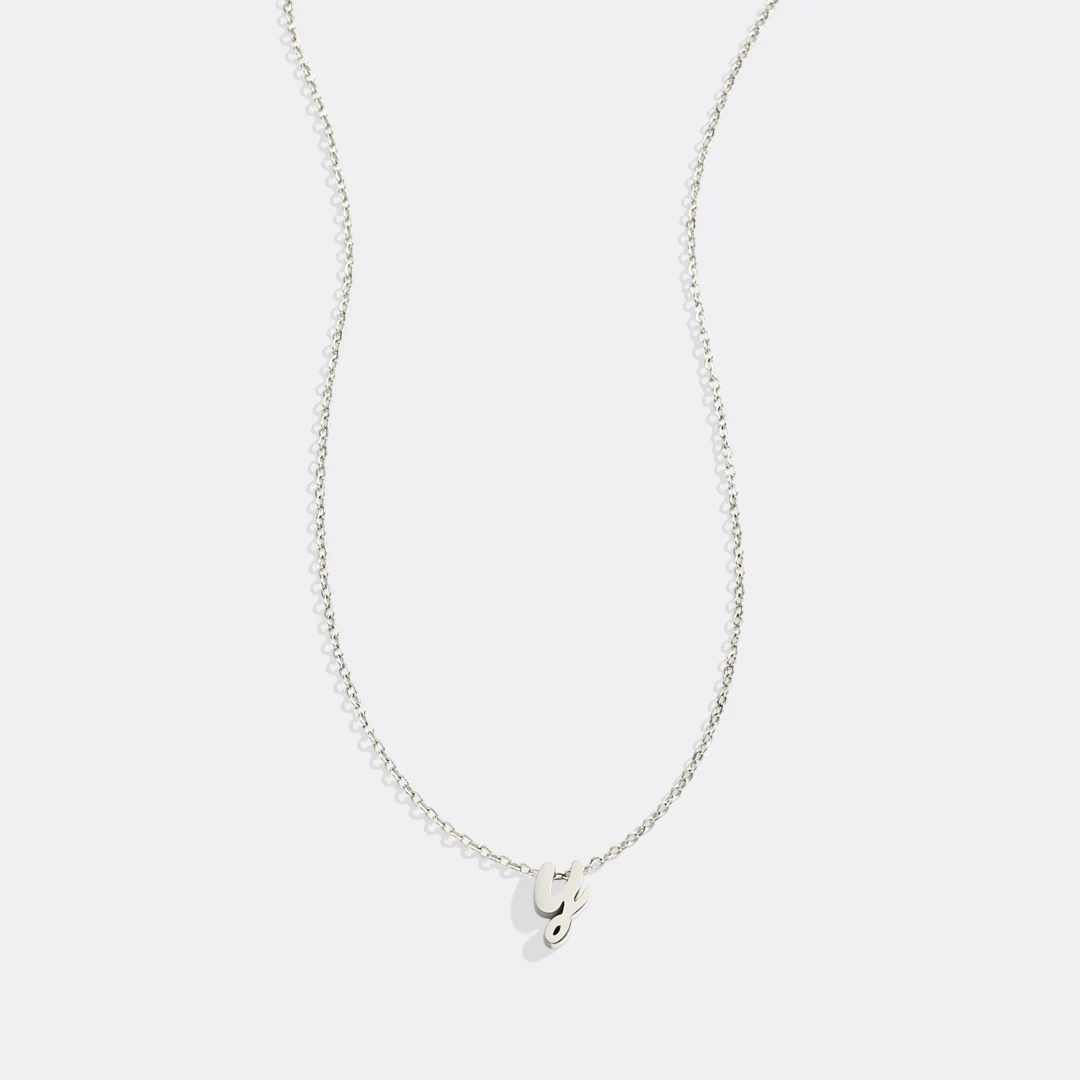 Tiny Script Initial Necklace