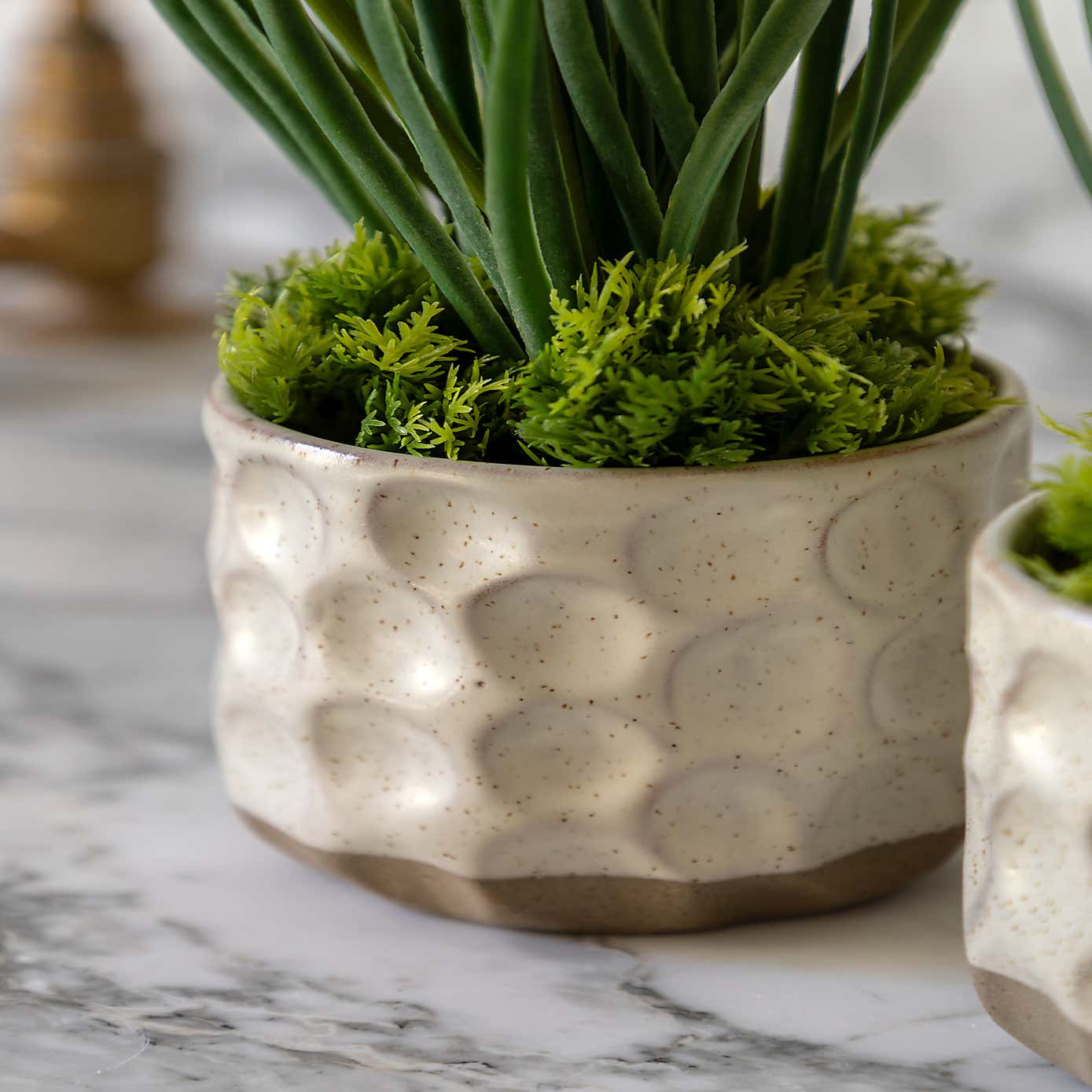 Set of 2 Artificial Hydrangea in Ceramic Pots