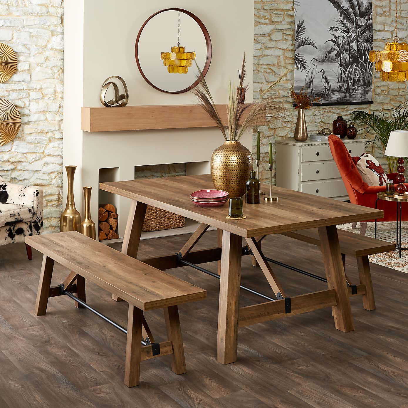 Fulton Trestle Dining Bench