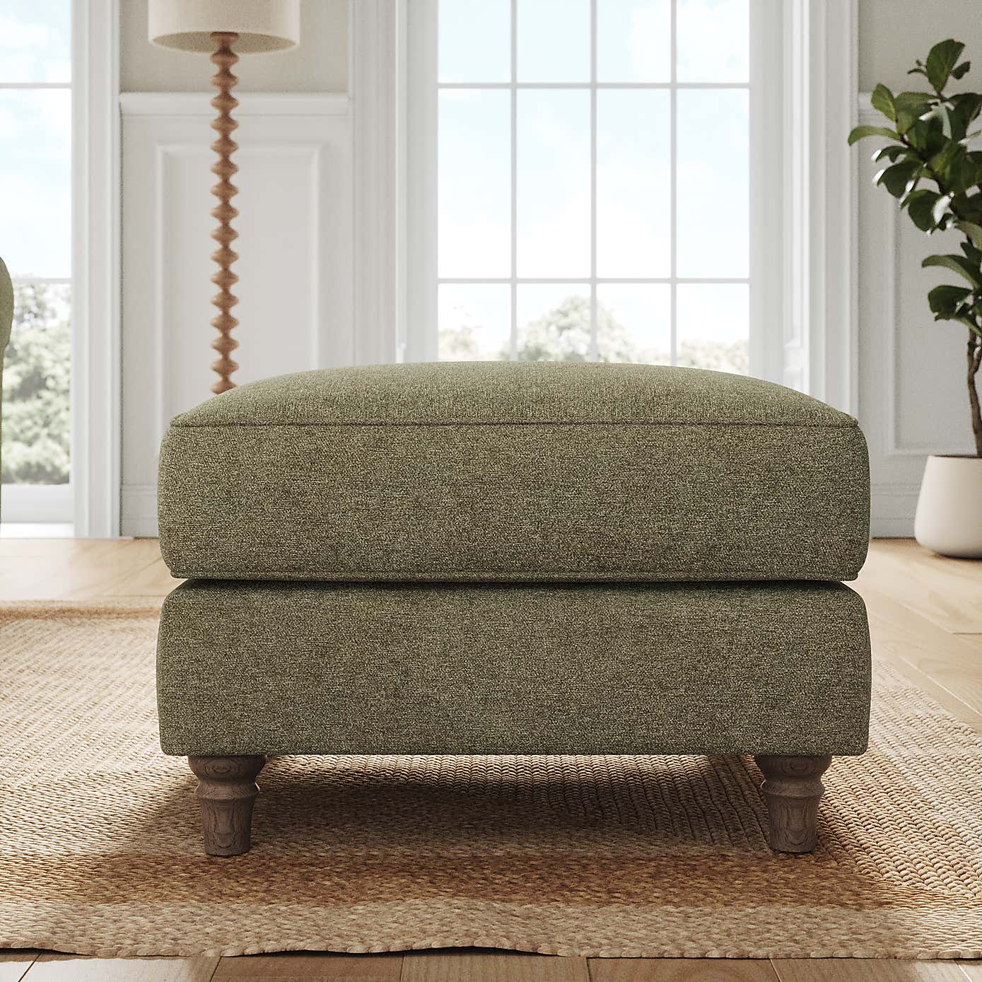 Flori Footstool, Soft Chenille