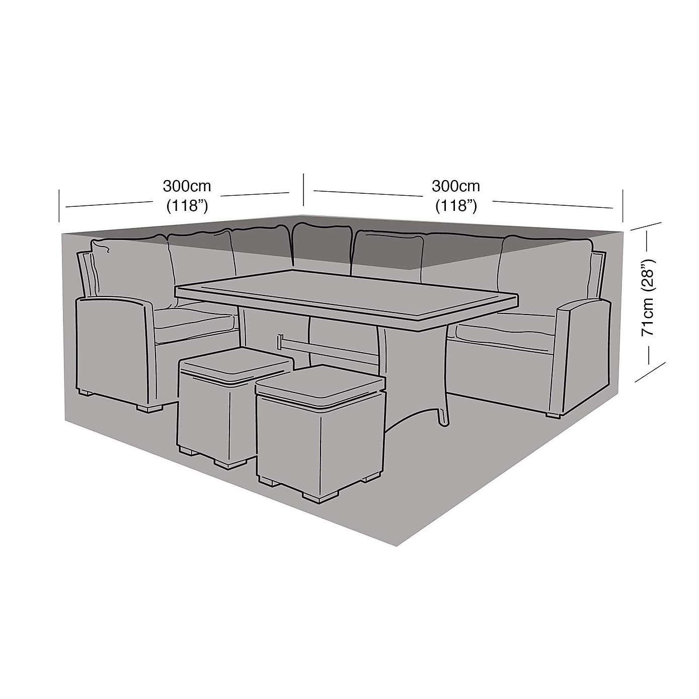 Garland Black Large Corner Dining Set Cover