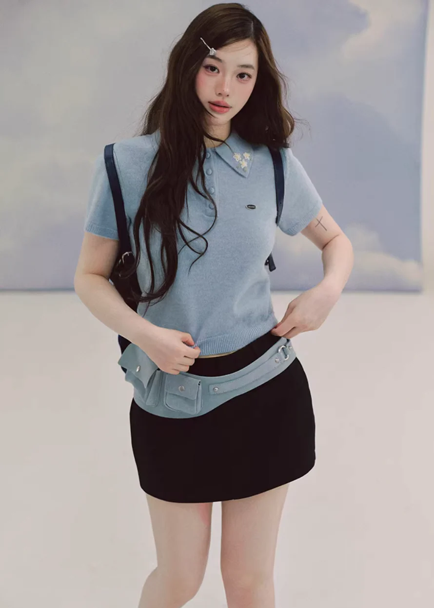 Embroidered Polo Knit