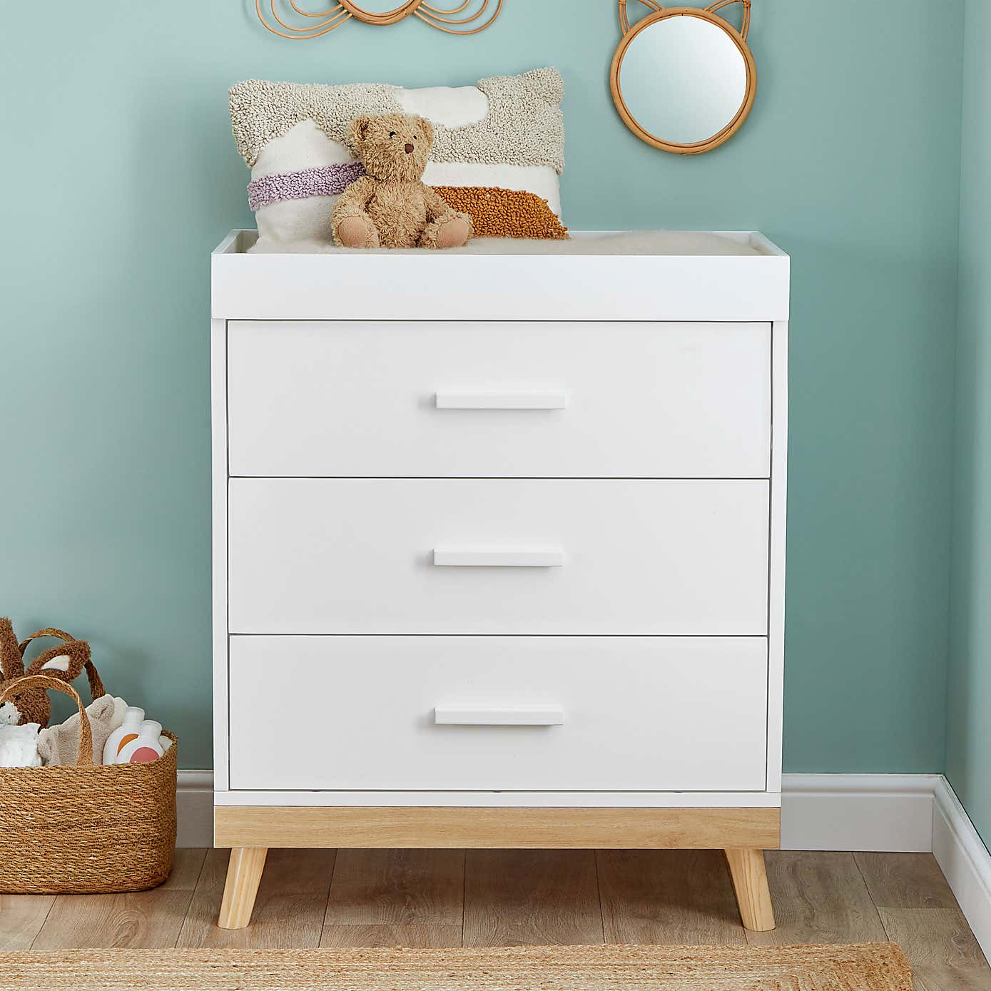 Mona Mini 3 Piece Nursery Room Set, White