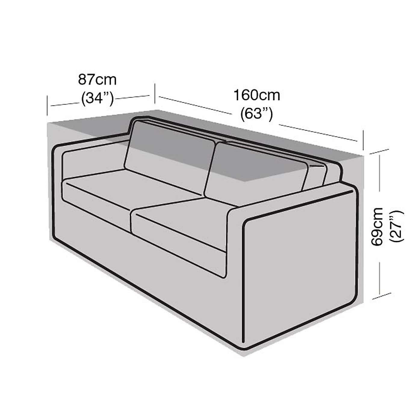 Garland Black 2 Seater Small Sofa Cover