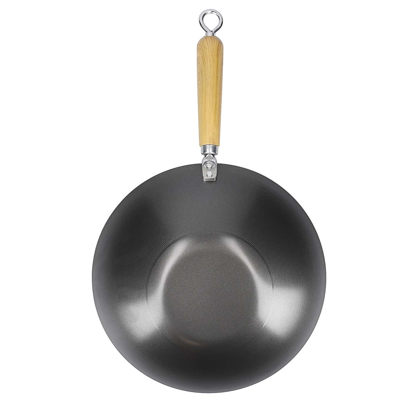 KitchenCraft World of Flavours Oriental Non-Stick Steel Wok, 25cm